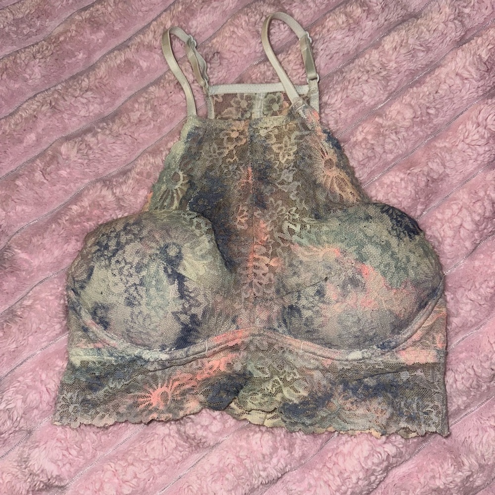 PINK Victoria's Secret Lace Bralette - Pink and Blue